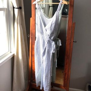 Seersucker wrap dress